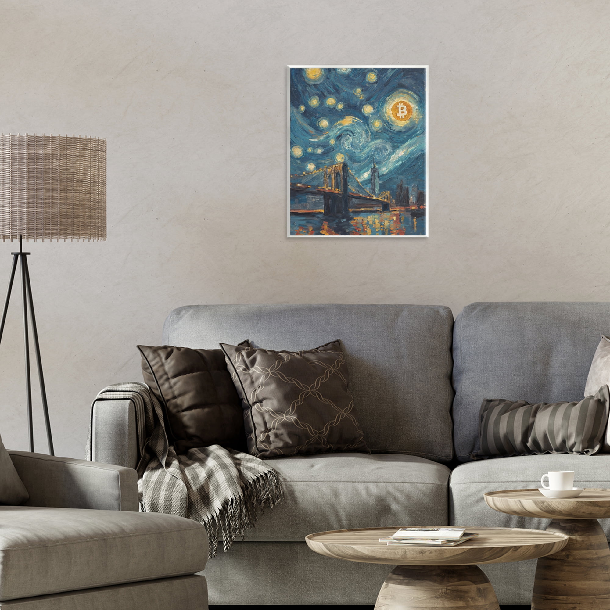 Stupell Industries Iconic Blockchain Moonlight Wall Plaque Art, design by Svetlana Aleynikova