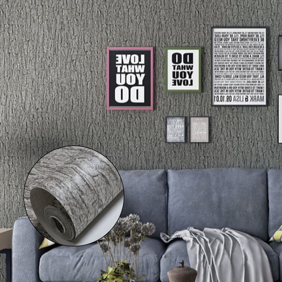 Home Cal Peel and Stick Wallpaper - Roll Waterproof Self-Adhesive Contact Paper Removable Fake Tree Bark Shelf Paper Non-Woven Wall Paper Covering - Gray(Plastic Scraper Included) 2 Pack