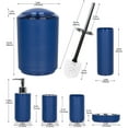 thumbnail image 3 of CERBIOR Bathroom Accessories Sets 6 Piece Bath Ensemble Includes Soap Dispenser, Toothbrush Holder, Toothbrush Cup, Soap Dish for Decorative Countertop and Housewarming Gift, Dark Blue, 3 of 9
