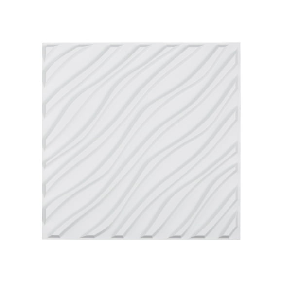 VEVOR 3D Wall Panels 12-Pack 19.7 x 19.7 inch PVC 32 Sq.Ft Coverage Wave Matte White