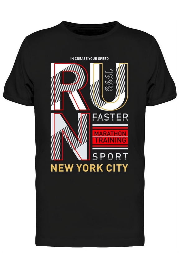 Run Sport Athletic N Y C T-Shirt Men -Image by Shutterstock, Male Medium
