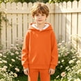 thumbnail image 6 of Xyant Kids Girls Boys Hoodies Cotton Long Sleeve Pullover Hooded Sweatshirts with Pocket (Orange,5-6 Years), 6 of 7