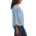 thumbnail image 2 of Splendid Women's V-Neck Relaxed Fit Lightweight Denim Blouse Top-Blue / XL, 2 of 4