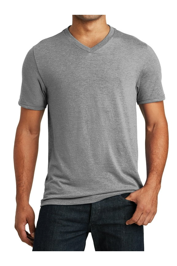 Men's Perfect Tri V-Neck Tee Grey Frost 4X-Large