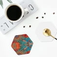 thumbnail image 5 of Disketp Mandala Colorful 1 Funny Coasters,4 Pcs Leather Coasters With Holder, Perfect Housewarming Hostess Gifts,Protect Furniture From Water Marks Scratch, 5 of 9