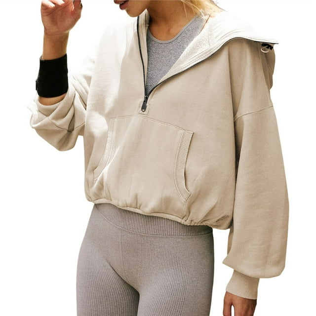 Sudaderas con Capucha para Mujer, Conjuntos de Moda de Otoño, Sudaderas Deportivas, Chaquetas con Cremallera de Invierno Estilo Y2K, Tops Oversize y Ropa Albaricoque XL