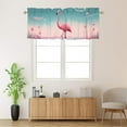 thumbnail image 2 of Cartoon Flamingo Window Curtain Valance Summer Tropical Palm Tree Floral Rod Pocket Window Valance for Living Room Bathroom Bedroom Kitchen 54 by 18 in, 1 Panel, 2 of 6