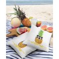 thumbnail image 3 of Pack of 2 Outdoor Pillow Covers, Tropical Fruit Pineapple Buffalo Plaid Bowknot Waterproof Square Throw Pillowcase Cushion Decorative Pillow Covers for Couch Patio Tent, 18x18 in, 3 of 6
