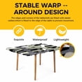 thumbnail image 4 of Sage Green Black Geometric Table Cloths for 5 Foot Rectangle Tables, Modern Art Abstract Grey Line Patio Waterproof Elastic Fitted Tablecloths, Washable Rectangular Table Cover for Camping, 4 of 8