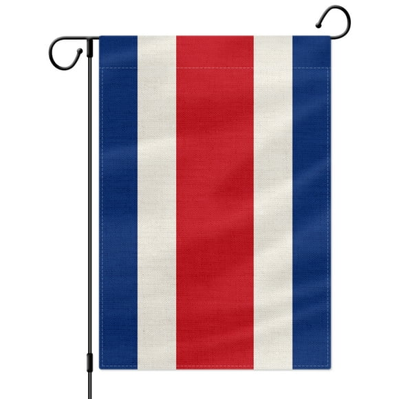 PTEROSAUR Costa Rica Garden Flag, Costa Rican National Flag, 12.5x18 inch Double Sided Burlap for House Yard Lawn Indoor Outdoor Decor