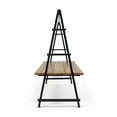 thumbnail image 3 of Raven Outdoor Acacia Wood 88.5" Dining Table with Iron Plant Hanger, Teak Finish and Black, 3 of 4