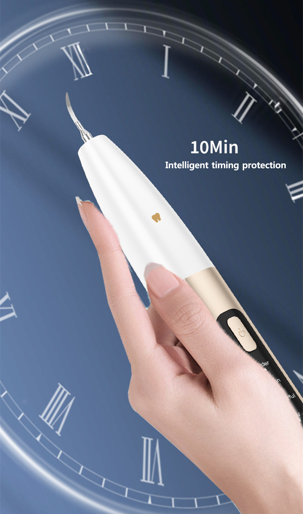 Ultrasonic Tooth Cleaner Electric Dental Calculus Remover Tartar Eliminator Dental Ultrasound Teeth Plaque Removal with UV Light