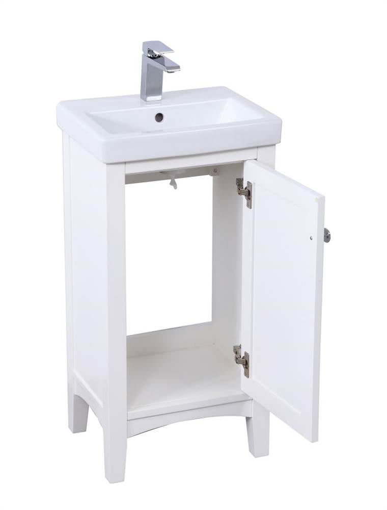 Elegant Decor Vf2318wh 18 In Mod Single Bathroom Vanity Set White Com - 17 Inch Wide Bathroom Vanity With Sink