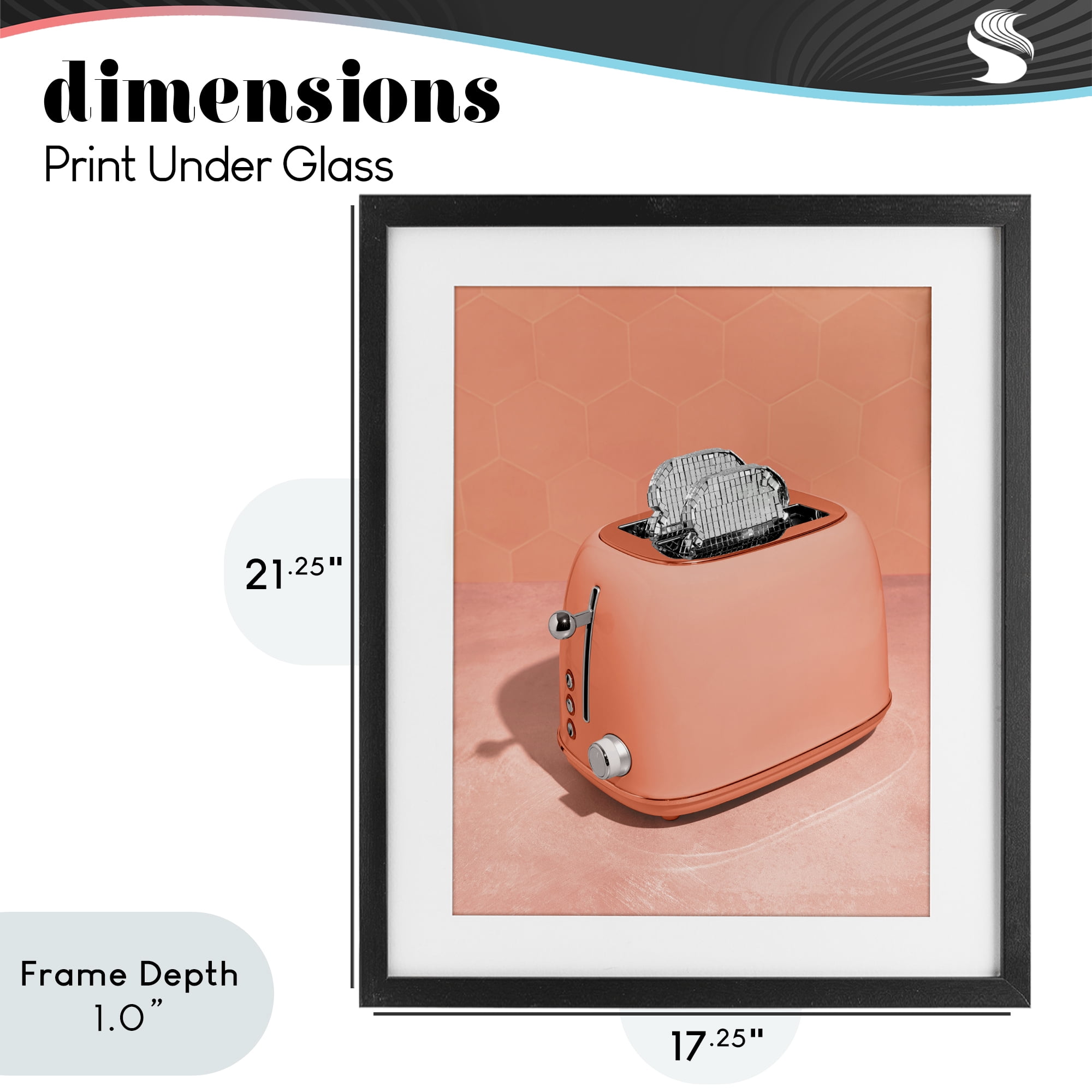 Stupell Industries Disco Toast over Orange Black Framed Print Under Glass, design by LISH Creative