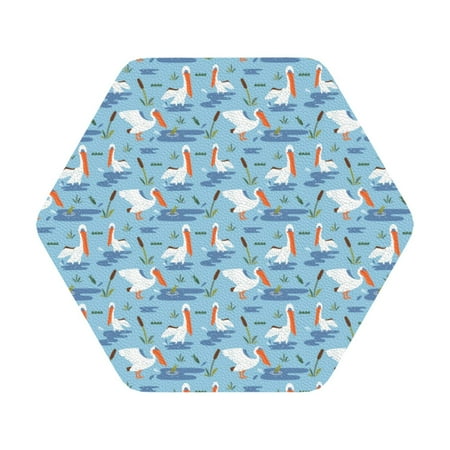 

Giroia Pelican Reed And Fish Coasters Leather Coasters Set of 6 Coaster for Drinks Hexagon