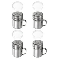 Uxcell 4pcs Salt Dredge Shakers 6 Ounce Stainless Steel Spice Shakers W Handle and Lid for Salt Sugar Flour