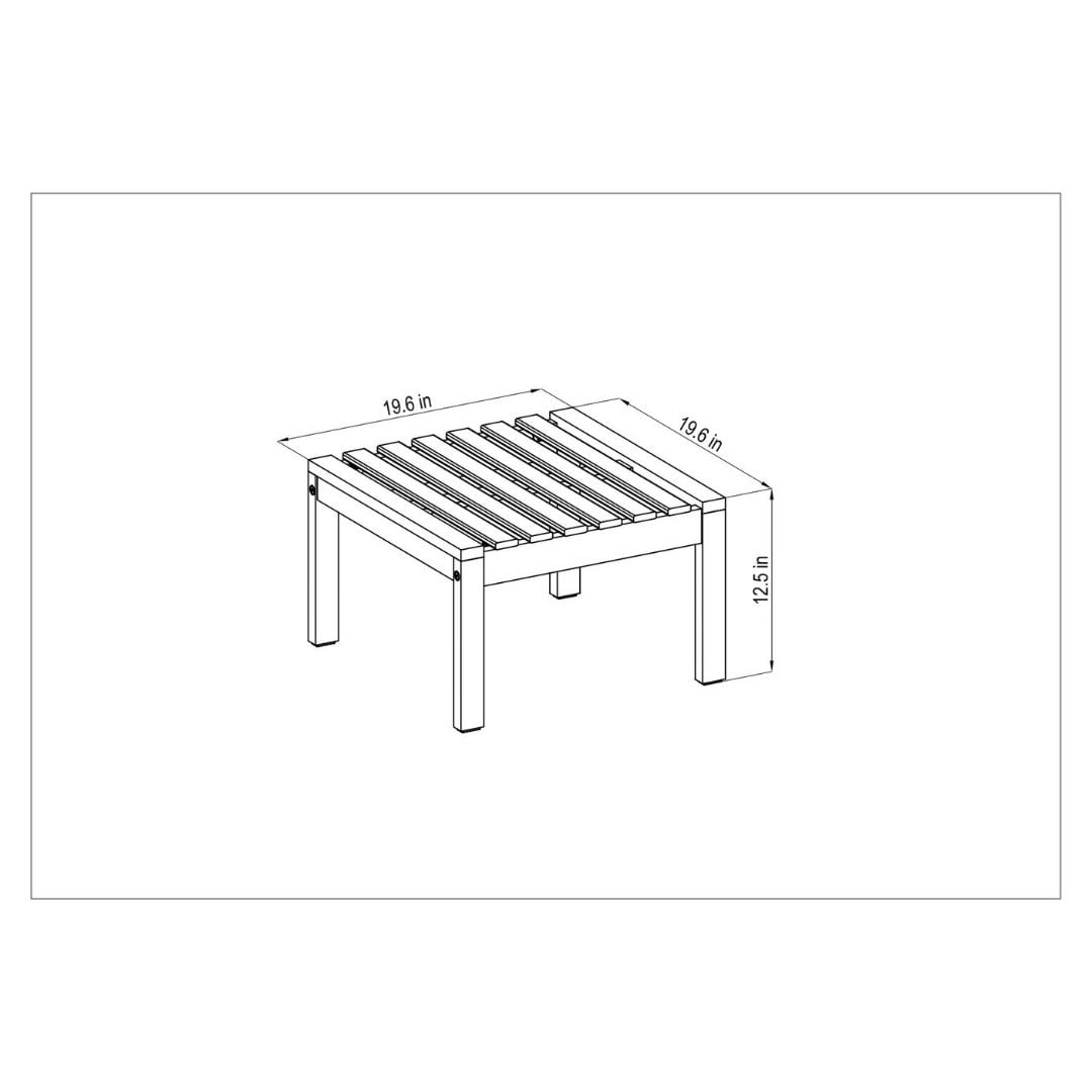 Urban Elements Giffo 3 Pieces Teak Patio Conversation Set with White Cushions