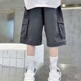 thumbnail image 3 of Tuosodrolic Boy's Cargo Shorts Casual Cotton Shorts with Multi-Pockets Elastic Waist Camo Shorts Trendy Baggy Shorts, 3 of 5