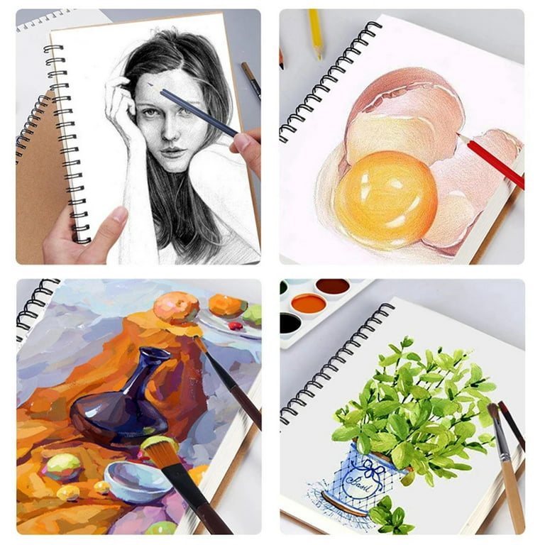 EXCEART 3pcs Sketchbook Watercolor Sketch Book Sketch Books for Drawing  Artist Sketch Pad Diary Planner Spiral Journal Notebook Drawing Sketch Book