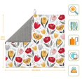 thumbnail image 3 of Naloa Tulips Flowers Dish Drying Mat for Kitchen Counter, Heat Resistant Drainer Mats, Absorbent Draining Mat,Dish Rack Pad,16"x18", 3 of 8