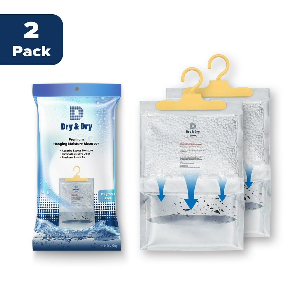 Dry & Dry [2 Packs 14 Oz/Pack] Hanging Bag Moisture Absorber to