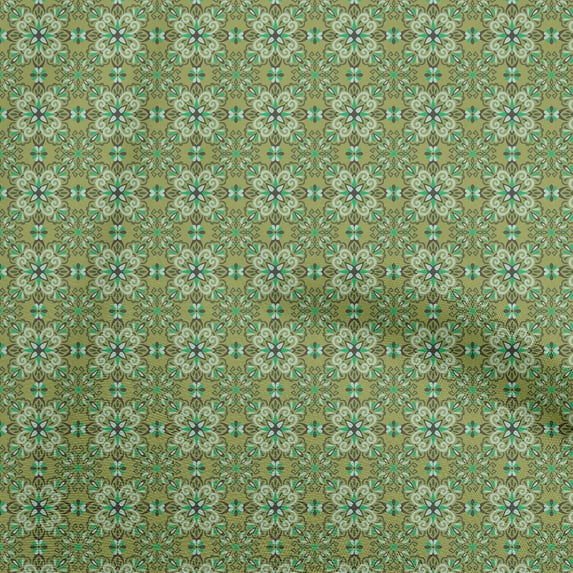 oneOone Cotton Jersey Light Green Fabric Asian Ornamental Sewing Fabric By The Yard Printed Diy Clothing Sewing Supplies 58 Inch Wide