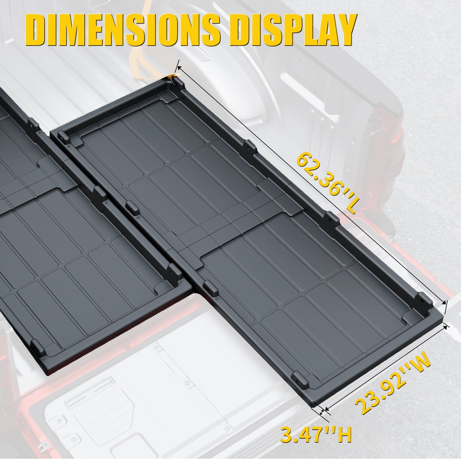 Slide Out Truck Bed Cargo Tray, HDPE Lightweight Sliding Organizer, 500 lbs Capacity, Fit Ford F-150, Chevy Silverado, GMC Sierra, Dodge Ram, Toyota Tundra