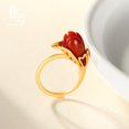 thumbnail image 4 of Womens Natural Red Agate Vintage Open Ring Copper Adjustable Band For Women Fashion Jewelry Handcrafted Gift Box, 4 of 10