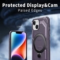 thumbnail image 3 of Allytechgroup Magnetic Case for iPhone 14, Support Wireless Charging Rugged Heavy Duty Durable Cover Case with Kickstand Shockproof Back Cover for iPhone 14, Purple, 3 of 6