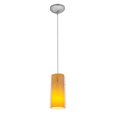 thumbnail image 1 of Accesslighting 28033-3C-Bs-Clam Vidrio N Cilindro De Vidrio Cordón Transparente Exterior Ámbar Vidrio Interior Led Colgante - Acero Cepillado, 1 of 2