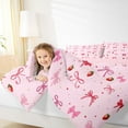 thumbnail image 3 of jejeloiu Winter Fruit Strawberry 7 Pieces Bedding Comforter Set,Chic Bowtie Lover Full Bedding Set For Girl Reversible, 3 of 7