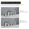thumbnail image 4 of Boyel Living 5-Hole Deck Mounted Bathtub Faucet Bathroom Roman Tub Faucet with Hand-held Shower Sprayer Brushed Nickel, 4 of 9