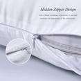 thumbnail image 4 of Fundas de almohada de seda Jocoku, 100% seda de morera, tamaño king, color blanco, 4 of 6