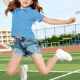 thumbnail image 7 of Collared Button Down Polo Shirt for Girls, Short Sleeve Girls School Uniform Quick Dry Casual Summer Autumn Tops, 7 of 7