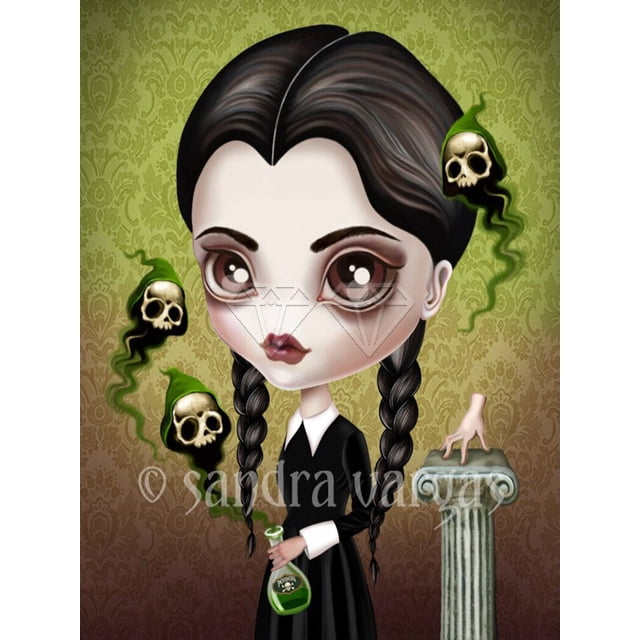 Kit de pintura de diamantes 5D DIY, niña, fantasma, Princesa de Halloween, mosaico de diamantes completo Cuadrado y Redondo, bordado, punto de cruz, decoración del hogar