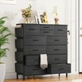 GIKPAL Black Dresser with 12 Drawer, Dressers for Bedroom Tall Dresser ...