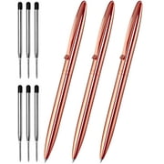 Cambond Ballpoint Pens, Guest Pen Stainless Steel Nice Pens for Guest Book Uniform Christmas Gift - Black Ink (1.0mm Medium Point), 3 Pens with 6 Extra Refills (Rose Gold),3 Count (Pack of 1)