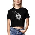 thumbnail image 2 of Busydd Summer Tops for Women Trendy Comfortable Cotton Tshirts for Women Casual Round Neck Graphic Tees for Women Lightweight Crop Tops for Women XL, 2 of 5