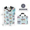 thumbnail image 2 of Yayeee Freestanding Laundry Hamper with Handle Collapsible Large Storage Basket for Clothes, Colorful Trains, 2 of 7