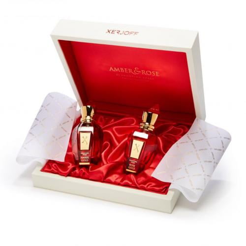 XERJOFF 2 PCS SET: ROSE GOLD 1.7 EAU DE PARFUM SPRAY and AMBER GOLD 1.7 EAU DE PARFUM SPRAY