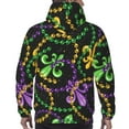 thumbnail image 7 of Haiem Mardi Gras6 Patterned Men's Hoodie with Kangaroo Pocket - Ideal Pullover Sweatshirt for Daily Wear, Travel, and Home-4X-Large, 7 of 7