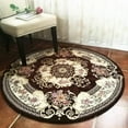 thumbnail image 2 of Collection Traditional Vintage Floral Round Area Rug - 3' Diameter Non-Slip Medallion Vintage Area Rug Small Accent Distressed Throw Rugs Floor Carpet for Entryway Bedrooms, 2 of 7