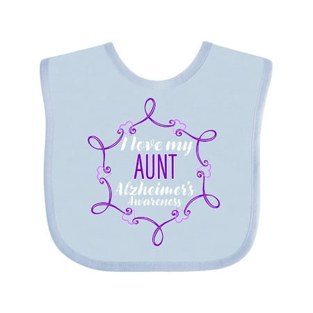 

Inktastic I Love My Aunt Alzheimer s Awareness with Purple Hearts Gift Baby Boy or Baby Girl Bib