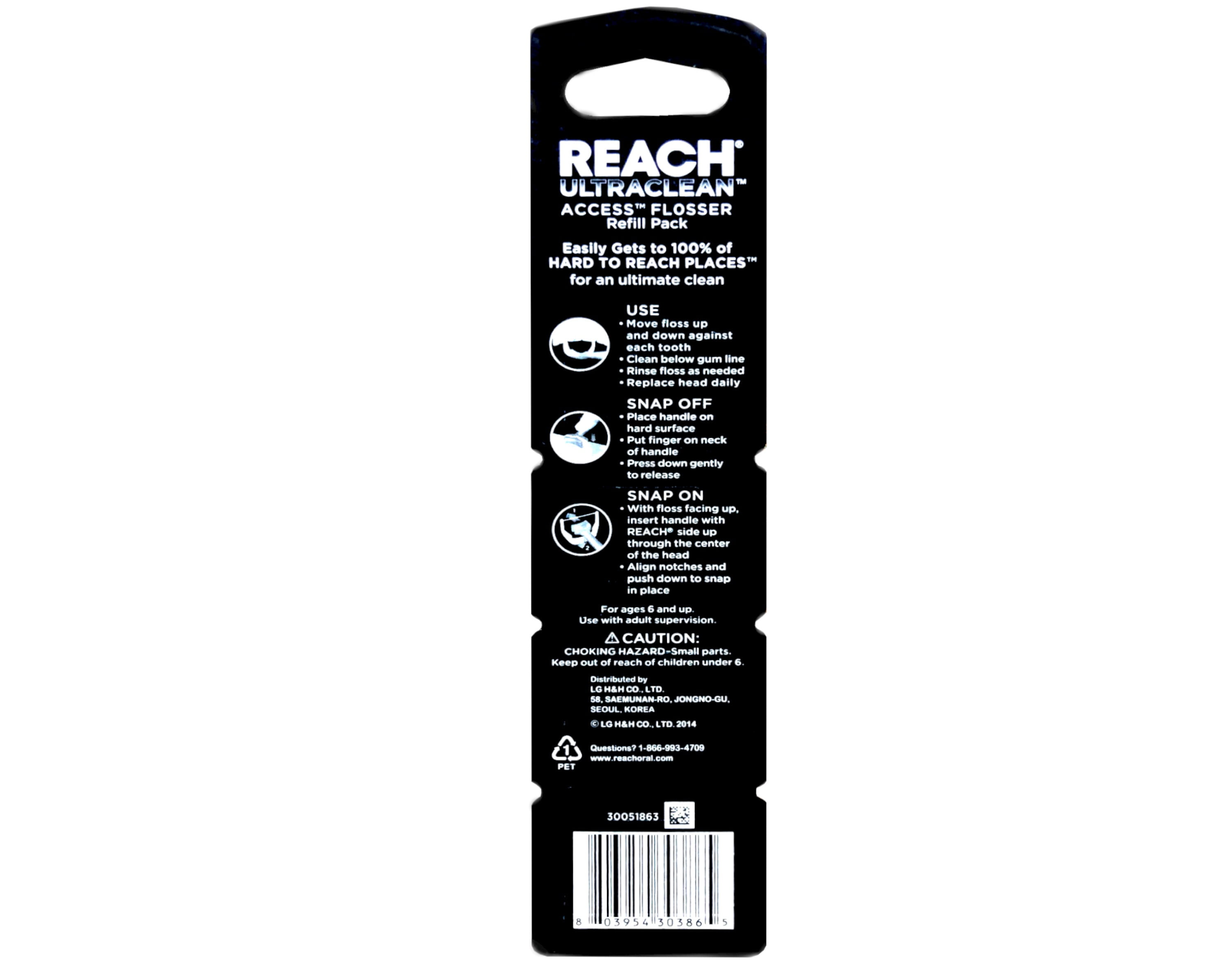 REACH Ultra Clean Access Flosser Mint Refill Heads, 28 Count (Pack Of 6) Packaging May Vary