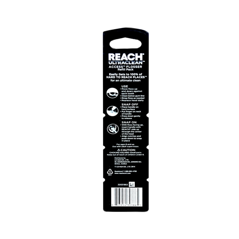 REACH Ultra Clean Access Flosser Mint Refill Heads, 28 Count (Pack