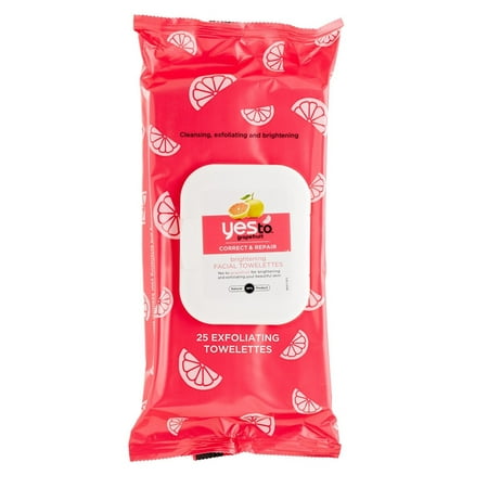 Yes to Grapefruit Brightening Facial Towelettes 25 (Best Natural Face Wipes)