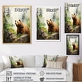 thumbnail image 5 of Designart "Aquarelle Depiction Of Grizzly In Refuge" Animals Bear Picture Framed Wall Art Living Room, 5 of 5