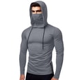 thumbnail image 1 of MHFRRA Sudadera con Capucha Informal para Hombre, de Manga Larga, de Color Liso, Cómoda, para Uso Diario Gris, 1 of 4