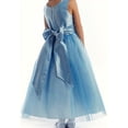 thumbnail image 2 of Big Girls' Pleated Satin Bodice Rosette Waist Flowers Girls Dresses Blue 18, 2 of 2