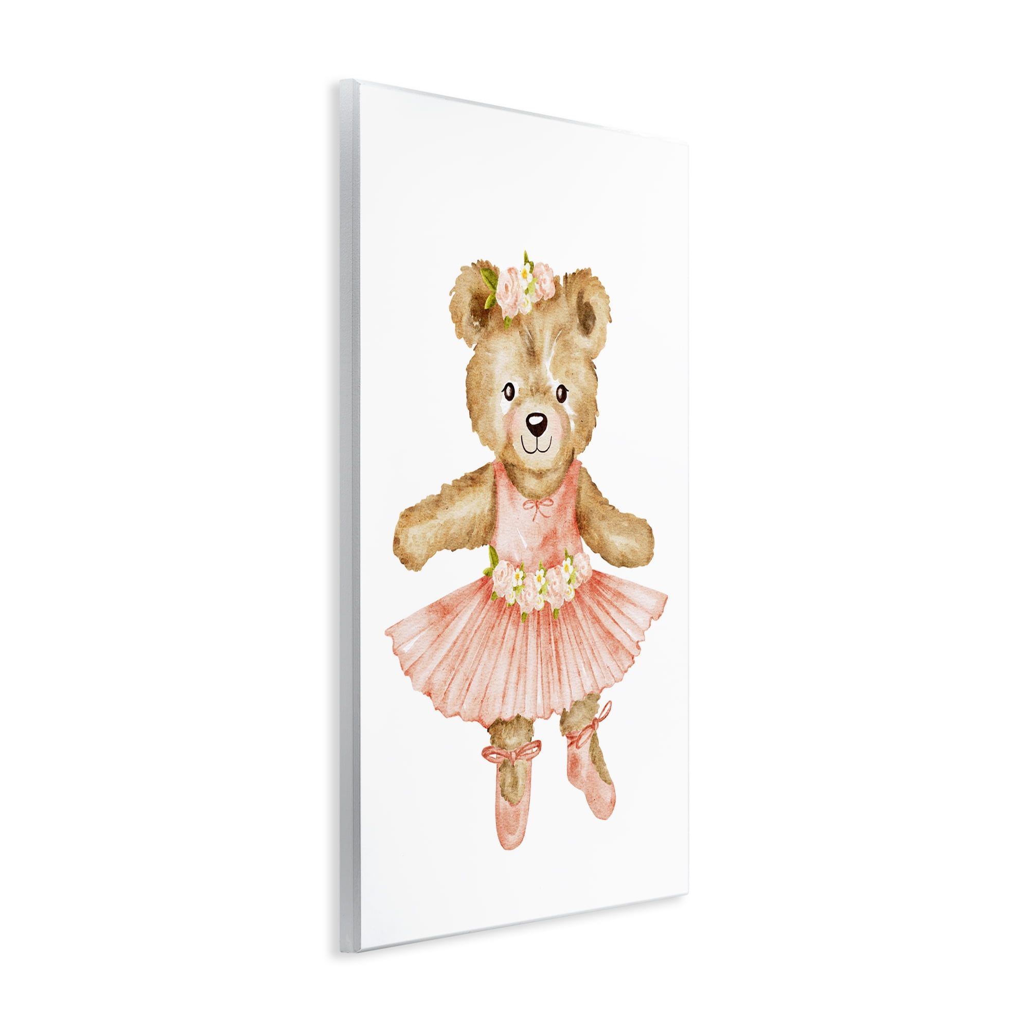 Floral Ballerina Teddy Bear Wall Plaque Art, design by Amy Hall